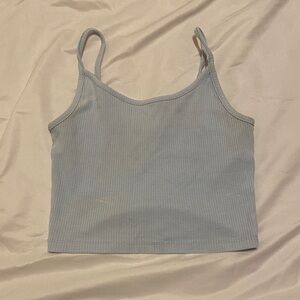 Sky Blue Ribbed Camisole Top
